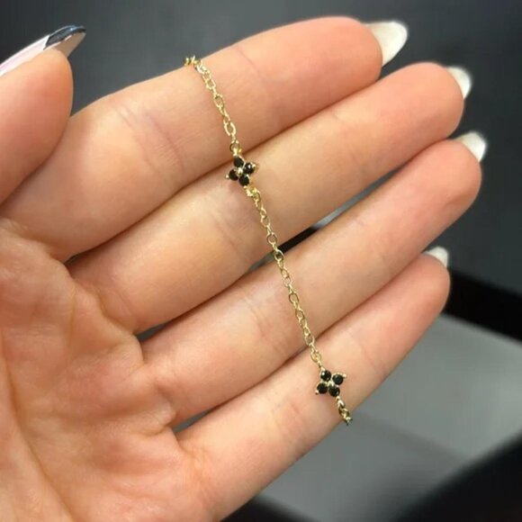 The Quinn sterling silver plated gold Dainty adjustable bracelet delicate - Picture 4 of 6